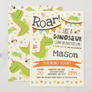 Dinosaur Birthday Einladung Dinosaur Roar Party