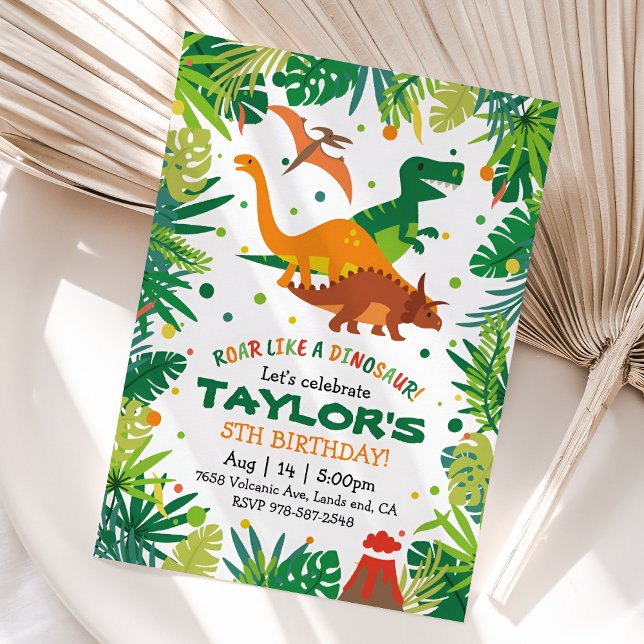 Dinosaur Birthday Einladung T REX Party (Dinosaur Birthday Invitation)