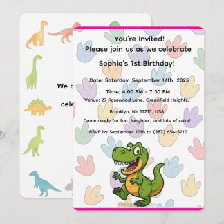 Dinosaur Birthday Einladungskarte