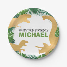 Dinosaur Birthday Gold Dino Trex Junge Kinder