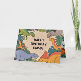 Dinosaur Birthday Greeting Card – Fun Dino Party D Karte