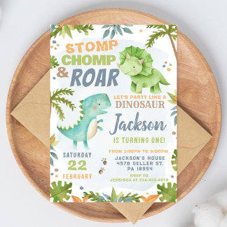 Dinosaur Birthday Invitation Dino Party Invite