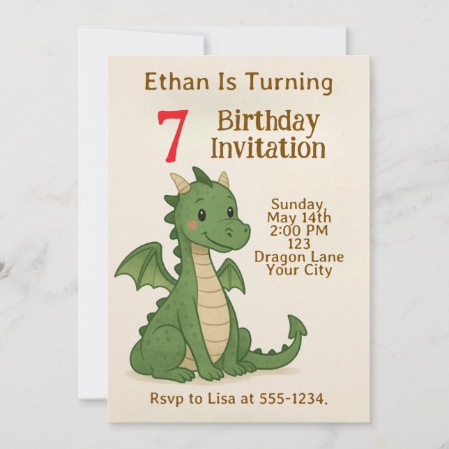 Dinosaur Birthday Invitation Einladung (Vorderseite)