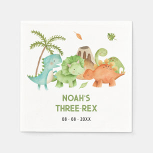 Dinosaur Birthday Napkins - Boy Kids Trex Serviette