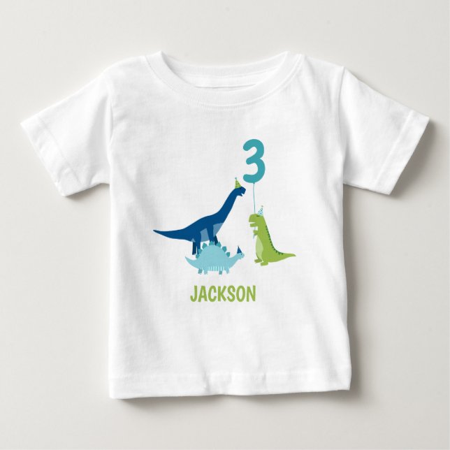 Dinosaur Birthday Party Baby T-shirt (Vorderseite)