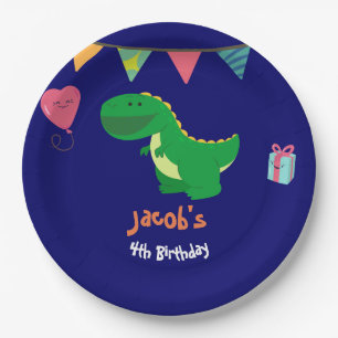 Dinosaur Birthday Party Banner Boys Fun Pappteller