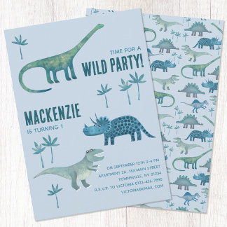 Dinosaur Birthday Party Einladung