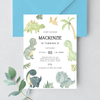 Dinosaur Birthday Party Einladung