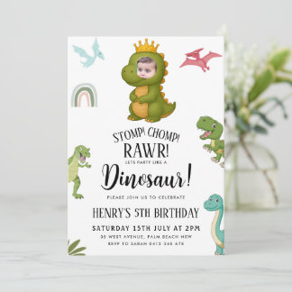 Dinosaur Birthday Party Einladung