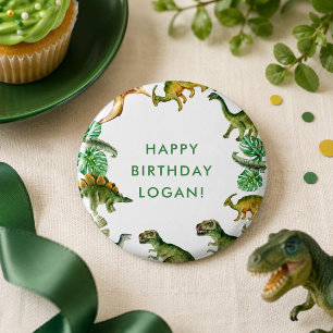 Dinosaur Birthday Party Foto Button