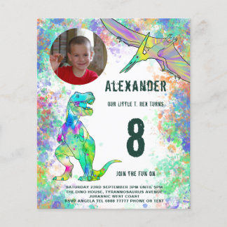 Dinosaur Birthday Party Foto Modernes Budget Flyer