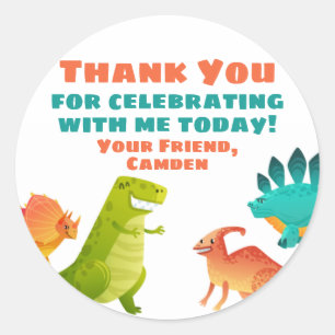 Dinosaur Birthday Party Gefallen Geschenksticker Runder Aufkleber