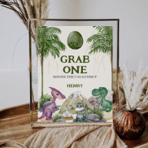 Dinosaur Birthday Party Gefallen-Zeichen