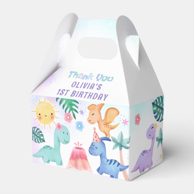 Dinosaur Birthday Party Gevor Box Geschenkschachtel (Vorderseite)