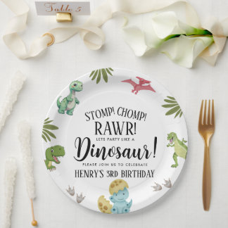 Dinosaur Birthday Party Pappteller