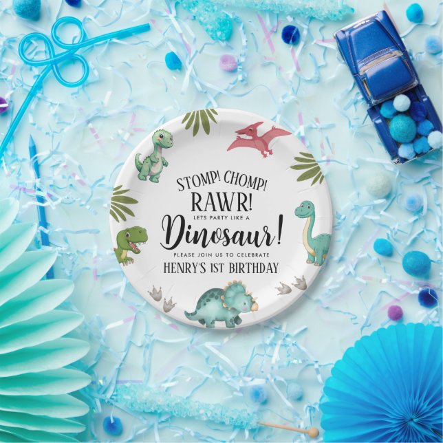 Dinosaur Birthday Party Pappteller (Party)
