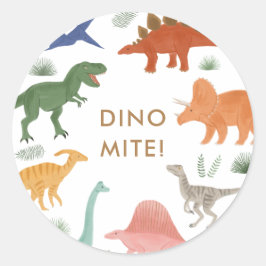 Dinosaur Birthday Party Runder Aufkleber