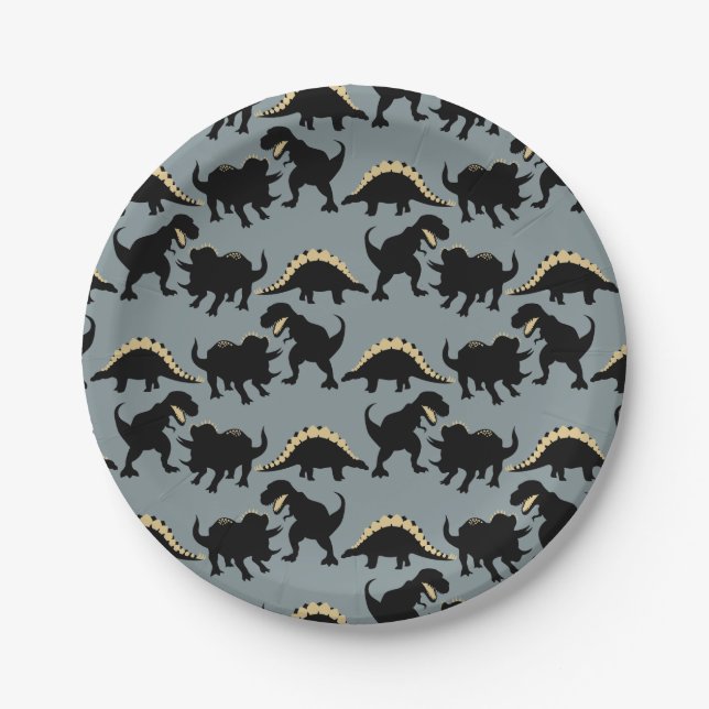 Dinosaur Birthday Party Teller Gold (Vorderseite)