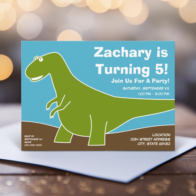 Dinosaur Birthday Party Thema Einladung (Unique Photo Card)