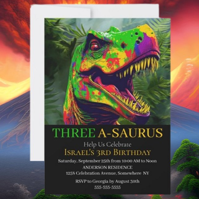 Dinosaur Birthday Safari Einladung ( Create a roaringly great event with our wide range of high quality Dinosaur party supplies. )