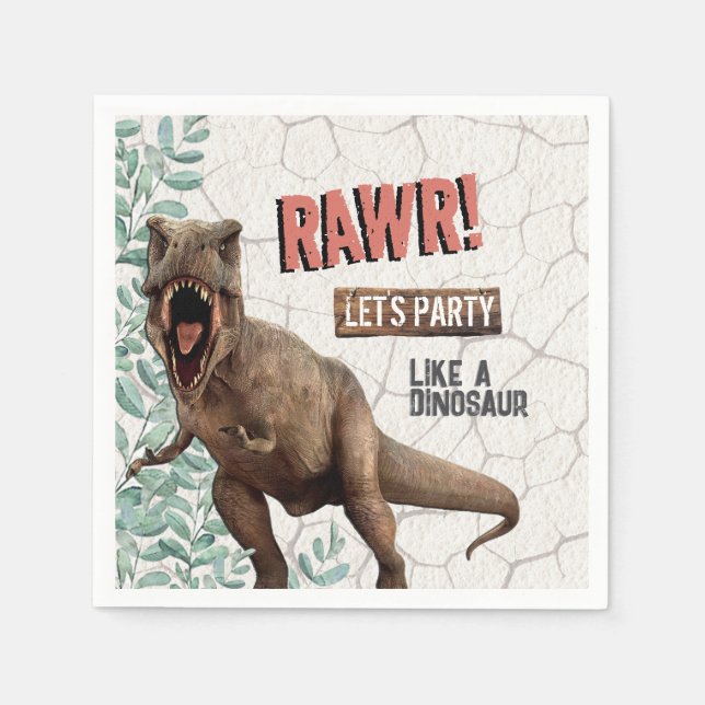 Dinosaur Birthday Serviette (Vorderseite)