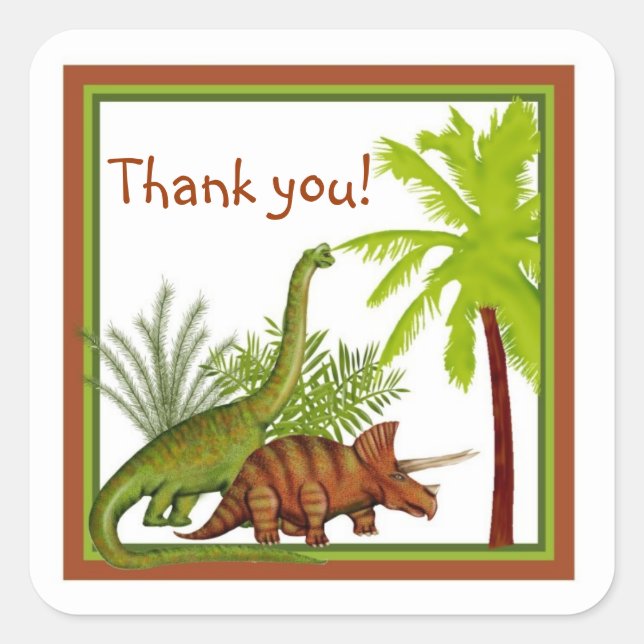 Dinosaur Birthday Stickers (Vorderseite)