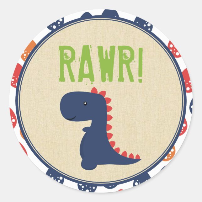 Dinosaur Birthday Stickers (Vorderseite)