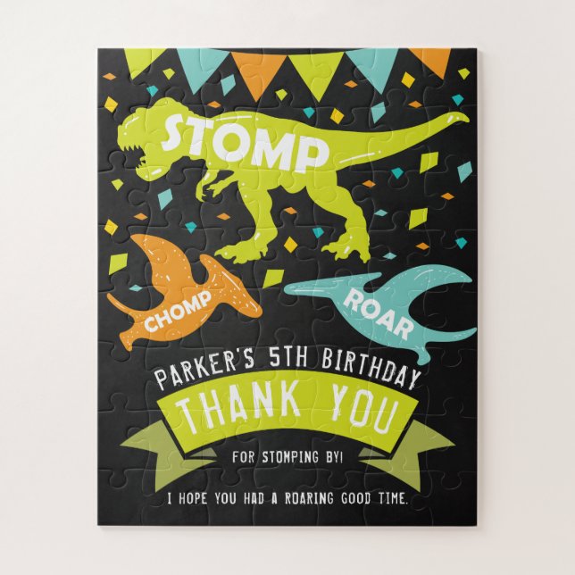 Dinosaur Birthday Vielen Dank (Vertikal)