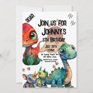 Dinosaur Birthday, Vulkan Einladung