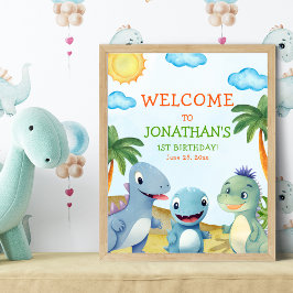 "Dinosaur Birthday Wall Decoration Room Poster
