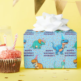 Dinosaur Birthday Wrapping Paper Geschenkpapier