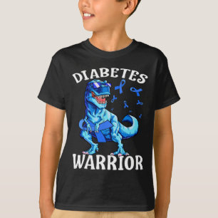 Dinosaur Blue Ribbon T1d Typ 1 Diabetes Bewusstsei T-Shirt