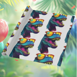 Dinosaur Blue T Rex Jurassic Cool Geschenkpapier