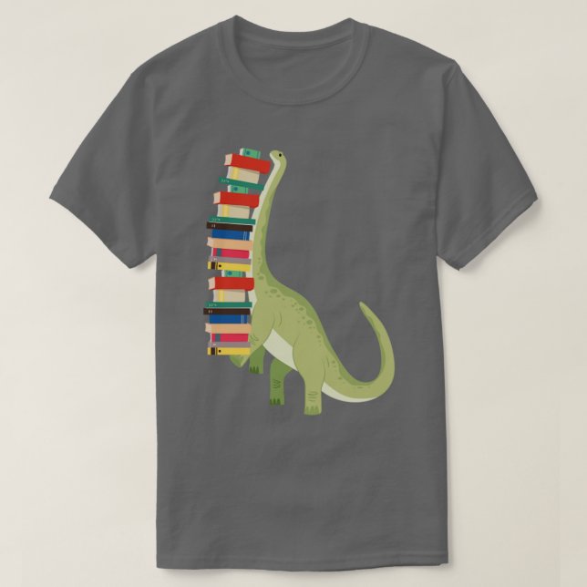 Dinosaur Books Reading T-Shirt (Design vorne)