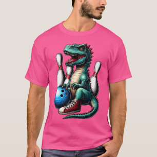 Dinosaur Bowling Ball Funny Dino Bowler Erwachsene T-Shirt