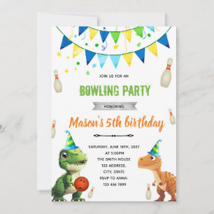 Dinosaur Bowling invitation anniversaire