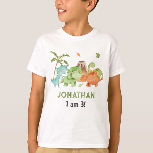 Dinosaur Boy Anniversaire Tshirts - Fête des Enfan (Devant)