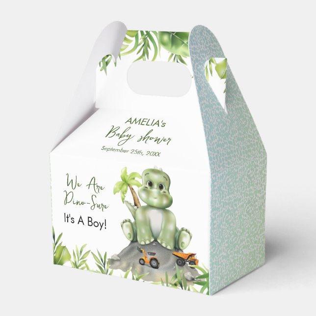 Dinosaur Boy Baby Shower Geschenkschachtel (Vorderseite)