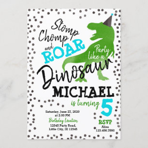 Dinosaur Boy Birthday Einladung