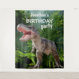 Dinosaur Boy BIRTHDAY Hintergrund Wandteppich