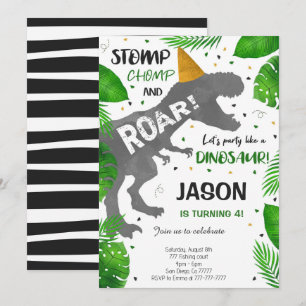 Dinosaur Boy Birthday Party Einladung
