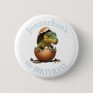 Dinosaur Boy Blue Geburtstag Button