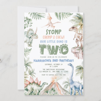 Dinosaur Boy Dino Birthday Party Einladung