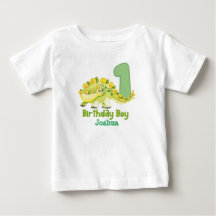 Dinosaur Boy Erster Geburtstag mit Name Baby T - S