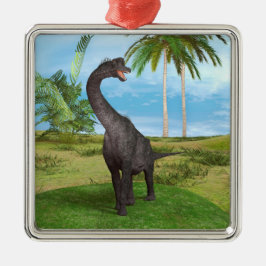 Dinosaur Brachiosaurus Silbernes Ornament