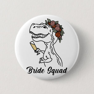 Dinosaur Braut Squad Brautjungfer Junggesellinnena Button
