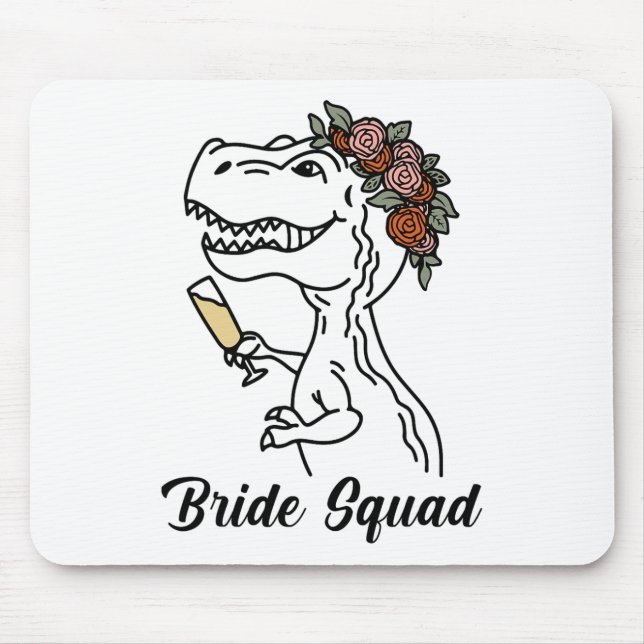 Dinosaur Bride Squad Bridesmaid Junggeselinnen-Abs Mousepad (Vorne)