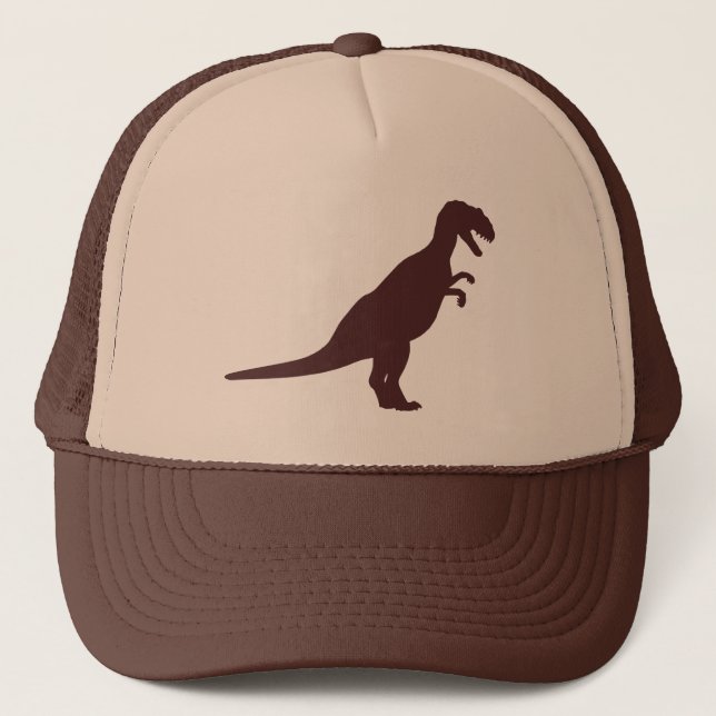 Dinosaur Brown Truckerkappe (Vorderseite)