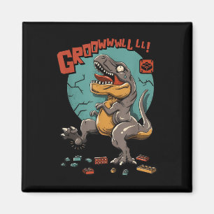 Dinosaur Builder Gebäude Blocks Bricks Growl Dino Magnet