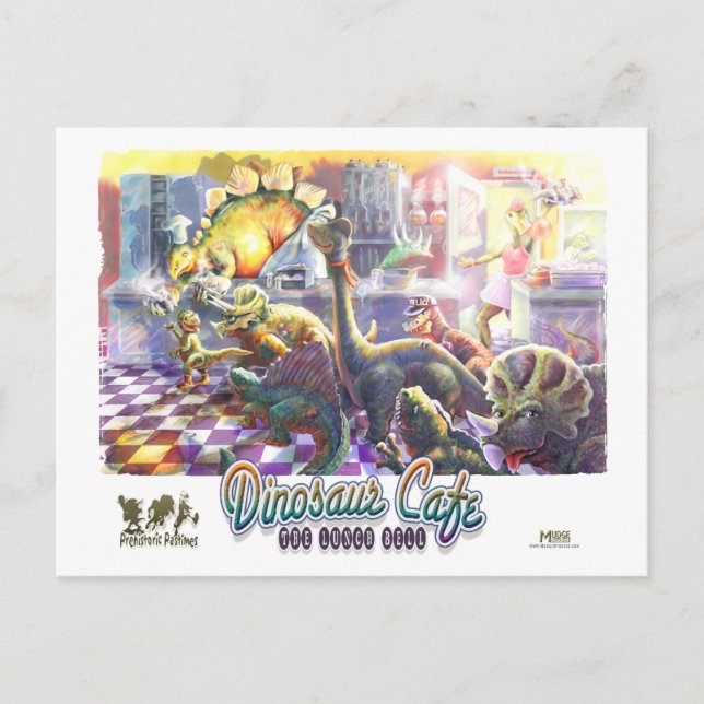Dinosaur Cafe Postkarte (Vorderseite)